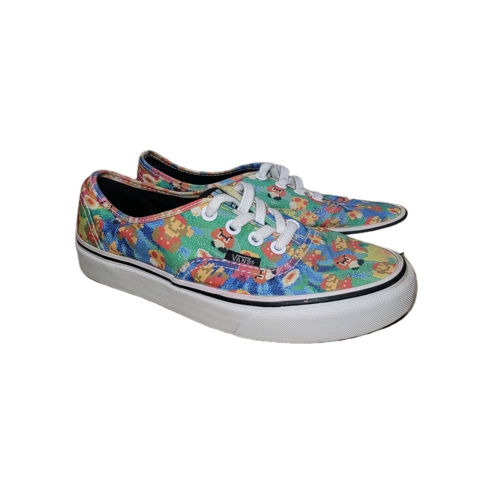 Vans Authentic Nintendo Super Mario Bros Game‎ Over Canvas Shoes Women's Size 6